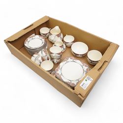 Crown Ducal 'Orange Tree' part service, comprising milk jug, cream jug, various sizes of teacups, saucers and plates 