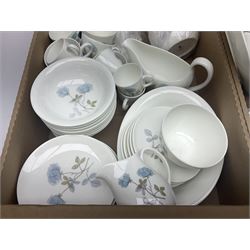 Wedgwood Ice Rose pattern part tea and dinner service, together with Royal Copenhagen Christmas plates, in three boxes 