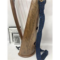 Contemporary 24 string Celtic or Irish Folk Harp with an Ash soundboard and 24 sharpening keys, with three music books, tutorial and DVD In a soft carrying case with tuning key 