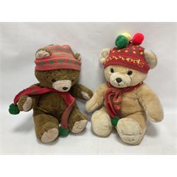 Eight Harrods annual teddy bears, dating between 1988 and 1994, tallest H48cm