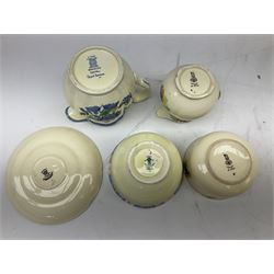 Group of ceramics to include Art Deco examples, Arthur Wood twin handled vase decorated in the Garden Wall pattern, Art Deco style Coalport twin handled lidded sucrier and saucer, Mason's Applique jug (scratch through mark), Royal Doulton Minden bowl and jug, Copeland Spode Royal Jasmine jug, Crown Devon, etc