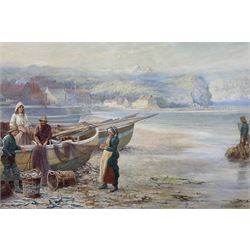 Robert Farren (British 1832-1912): Unloading the Catch at Staithes, watercolour signed and dated 1893, 46cm x 69cm 
Provenance: private collection, purchased David Duggleby Ltd 13th June 2011 Lot 38