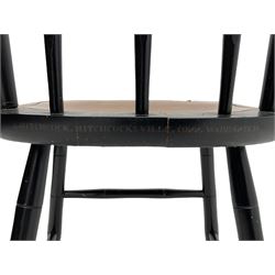 Set of four Hitchcock chairs, ebonised and painted detail