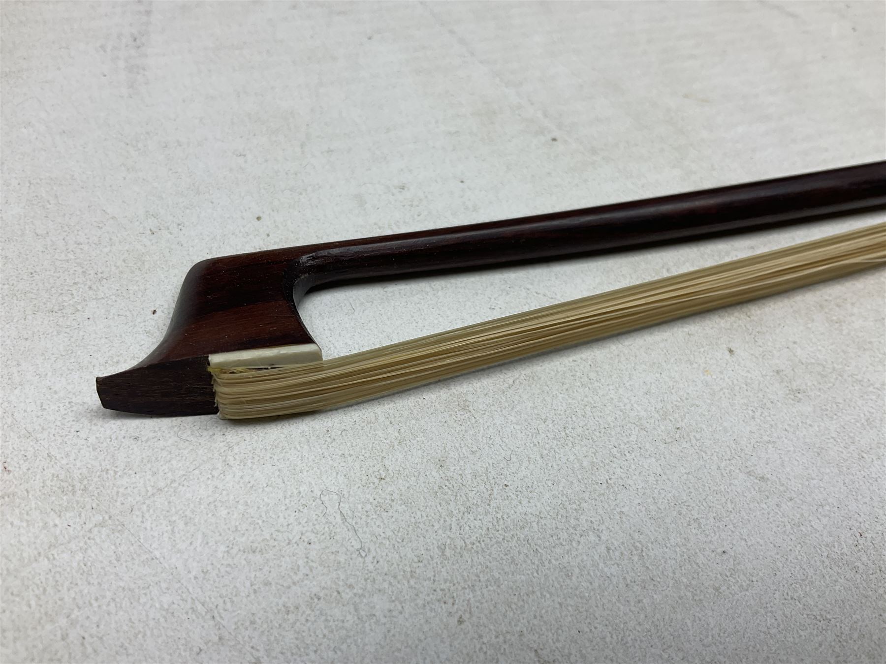 German Hopf violin c1900 with 35.5cm two-piece maple back impressed HOPF, maple ribs and spruce top, also marked HOPF internally L58.5cm overall; in Maidstone ebonised wooden coffin case with bow