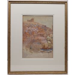 Edith F Grey (British 1862-1915): Tate Hill Pier Whitby, watercolour unsigned, inscribed verso 35cm x 25cm