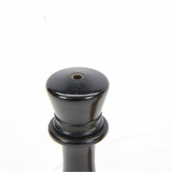 Jaques 'The Staunton Chess-Men' boxwood and ebony chess set, in original brass mounted mahogany box with paper label to interior, only the boxwood king stamped Jaques London, some pieces marked with red crown, boxwood king H11cm