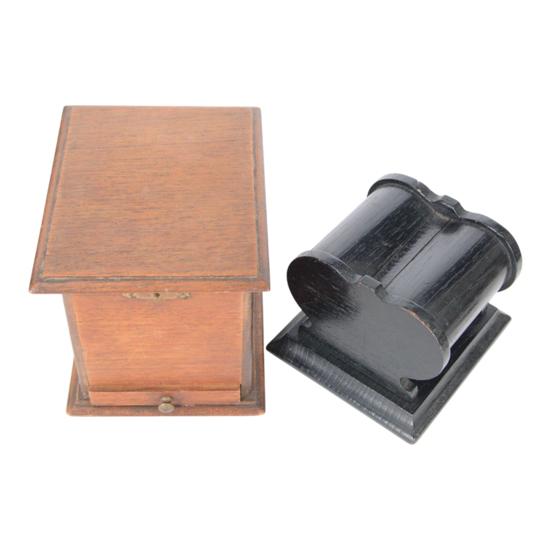 Collection of early 20th century and later novelty cigarette dispensers, including Japanese marquetry example, Players Navy Cut box, dice design etc  