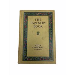 Collection  of 'the Flowers of Sheakspeare' bound in a book, approximately twenty nine studies in watercolour, each work detailing the act the flower is mentioned, together with the tapestry book by Candee. 