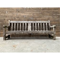 Timber framed and slatted garden bench