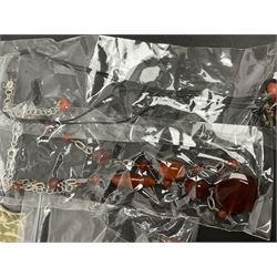 Ola Gorie silver spiral design necklace, hallmarked, together with a collection of beaded silver jewellery 