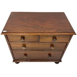 Victorian mahogany chest, fitted with two short and two long drawers