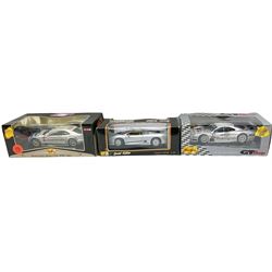 Three Maisto 1:18th scale die-cast models - Special Edition Jaguar XJ220 (1992); GT Racing Mercedes CLK-GTR; and GT Racing Mercedes-Benz CLK-DTM; all boxed (3)