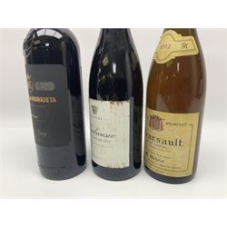 Mixed wine, comprising Araldica Barbaresco 2013, Corsini, 75cl 14% vol, Marques De Murrieta 2007 Gran Reserva Rioja 75cl 14% vol and Domaine Michelot 1992 Meursault 750ml 13% vol (3)