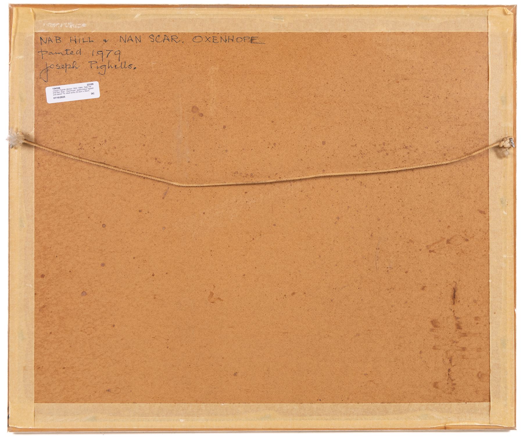 Joseph Pighills (British 1902-1984): 'Nab Hill and Nan Scar - Oxenhope', watercolour signed and dated '79, titled verso 25.5cm x 35cm; George 'Griff' Griffiths (British 1939-2017): 'Arthington Near Otley', watercolour signed, titled verso 22.5cm x 33.5cm (2)