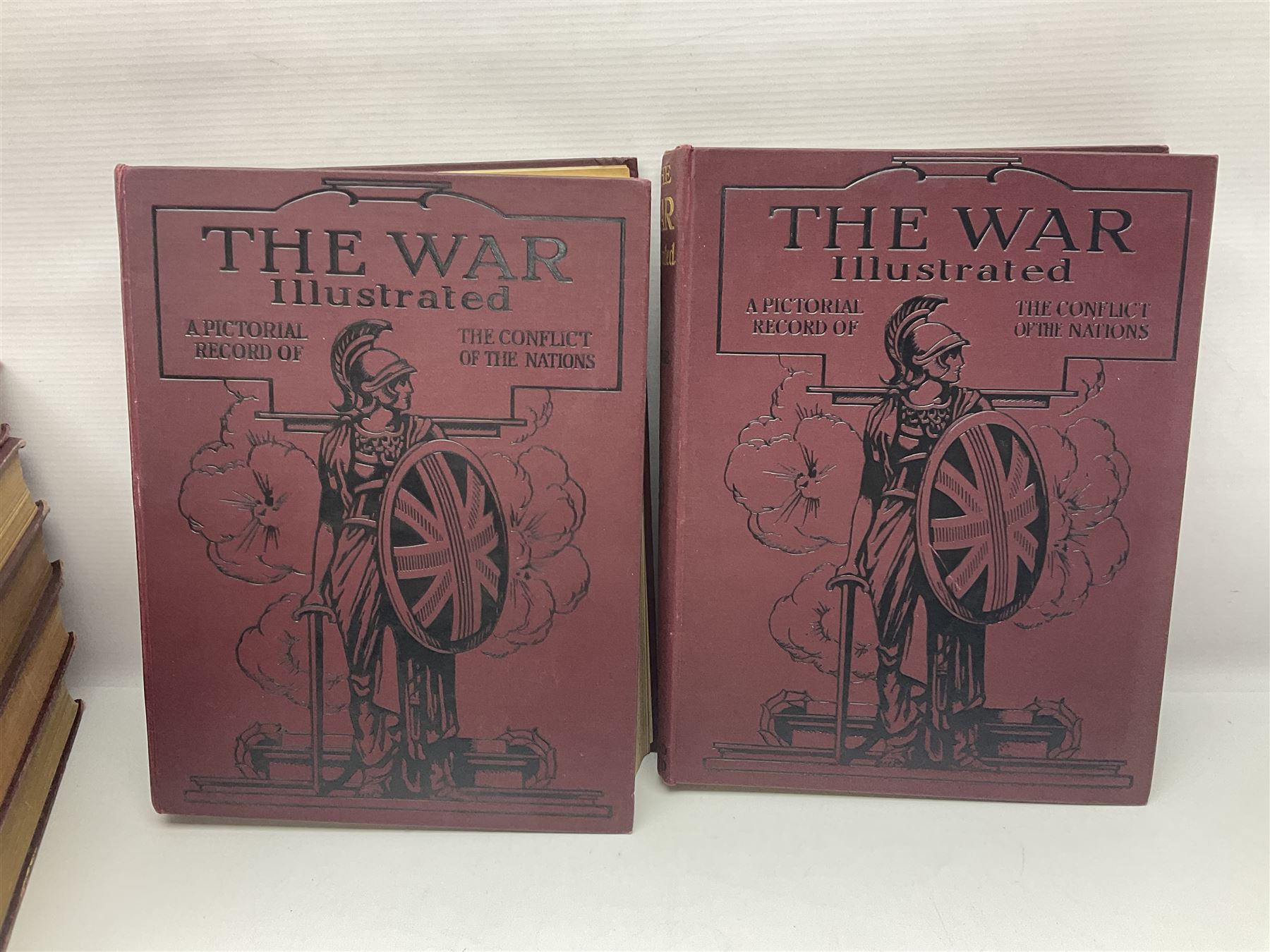 Wilson H.W. (Ed.): The Great War. The Standard History of the All-Europe Conflict. 1914-1919 Amalgamated Press. Uniformly bound in maroon/black cloth; and The War Illustrated. Seven bound volumes (Ex.8) 1914-1919. (20)