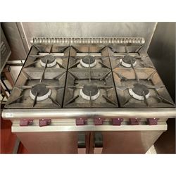 Moorwood Vulcan six burner gas cooker- LOT SUBJECT TO VAT ON THE HAMMER PRICE - To be collected by appointment from The Ambassador Hotel, 36-38 Esplanade, Scarborough YO11 2AY. ALL GOODS MUST BE REMOVED BY WEDNESDAY 15TH JUNE.