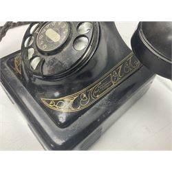 Belgique Bell Telephone by MFG Company with rotary dial and gilt decoration