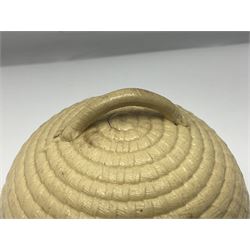  19th century Wedgwood drabware beehive honey pot, together with another similar example, Wedgwood H12cm 