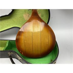 Rosetti Serenader eight-string mandolin with slightly bowed segmented maple back and ribs and ivorine mounts L62cm; in carrying case