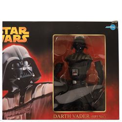 Kotobukiya ARTFX Star Wars Darth Vader EP3 version 1:7 scale pre-painted soft vinyl model kit snap fit model kit, together with two Master Replicas Star Wars scaled replica helmets, Luke Skywalker X-Wing and Stormtrooper, all boxed (3)