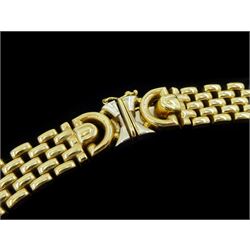 9ct gold fancy brick link chain necklace, Birmingham 2000