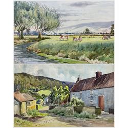 Edward H Simpson (British 1901-1989) : Marishes and Langdale End, two watercolours signed 37cm x 55xm (2)