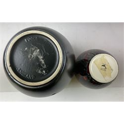 Large Poole Pottery Galaxy vase, H24cm, together with a Poole Pottery Red Magma vase, H16cm