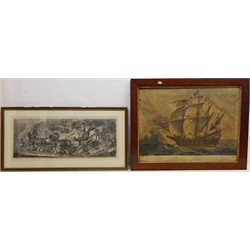  James Gillray (British 1757-1815): 'What can little T.O. do? - why drive a phaeton and two !!', 19th century engraving pub. by Hannah Humphrey, London 1801 and 'The Great Harry The first ship of War that carried Guns', 19tth century engraving 48cm x 64cm (2)  