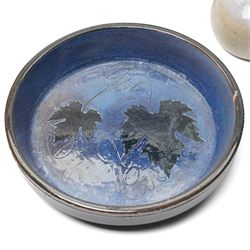 Collection of studio pottery, in blue glazes, artists to include David Morris and Alison Sandeman, many unmarked (10)