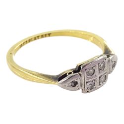 Early 20th century gold diamond ring, stamped 18ct Plat