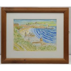 Stan Scott (Northern British Contemporary): View of Scarborough South Bay, watercolour signed 27cm x 37cm
