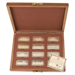 The Birmingham Mint 'Royal Palaces' set of twelve silver ingots, cased with certificate