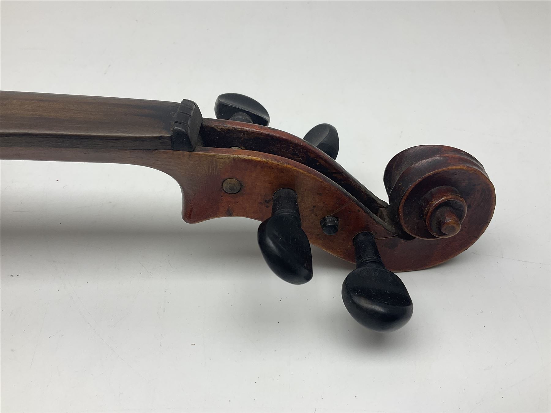 Saxony violin c1890 with 35.5cm two-piece maple back and ribs and spruce top L59cm overall; in carrying case