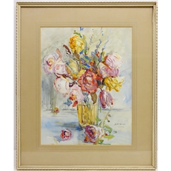  Still Life of Flowers, 20th century watercolour signed by David Woods 40cm x 31cm  