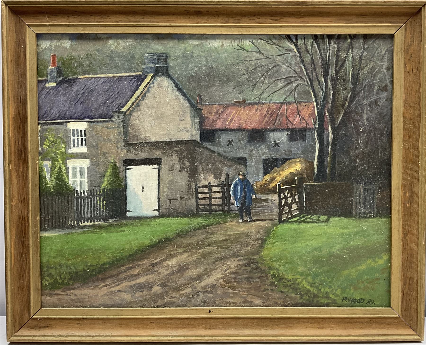 Robert Wood (British 20th century): 'The Lane Silpho' & two other North Yorkshire Farm scenes, three oils on canvas & board signed and dated (19)89/92/93, 28cm x x 44cm diminishing (3)