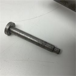 The major parts only of a British Bull-Dog .500 Boxer five-shot revolver comprising stripped down framework, cylinder, trigger with guard, functioning hammer and two-piece chequered grip; retailed by G. Goth Buenos Ayres; Belgian proof marks; L19.5cm overall; in fitted mahogany case 