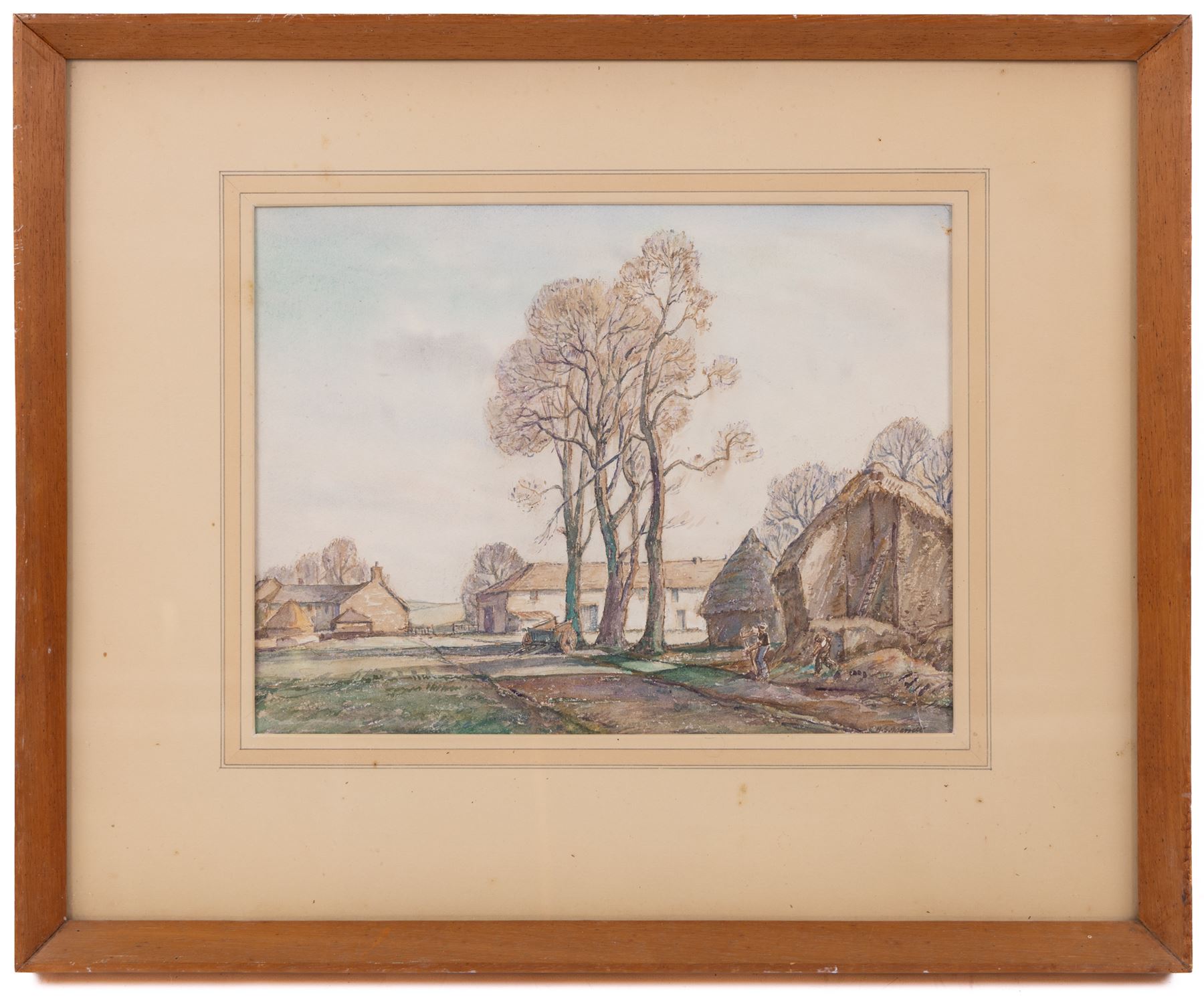 Henry Samuel Merritt (British 1884-1963): Farm and Windmill, two watercolours signed, one very faintly lower right, max 27cm x 38cm (2)