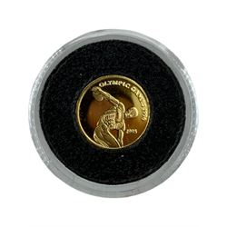 Four one twenty-fifth of an ounce 24 carat gold coins, from 'The Smallest Gold Coins of the World Collection', all with Westminster certificates (4)