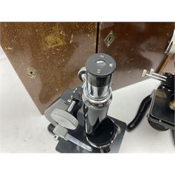 20th century W. Watson & Sons binocular microscope no 98191, in original box, together with W. Watson & Sons Kima microscope no 107846, in original box and Cooke Troughton & Simms binocular microscope no 467926