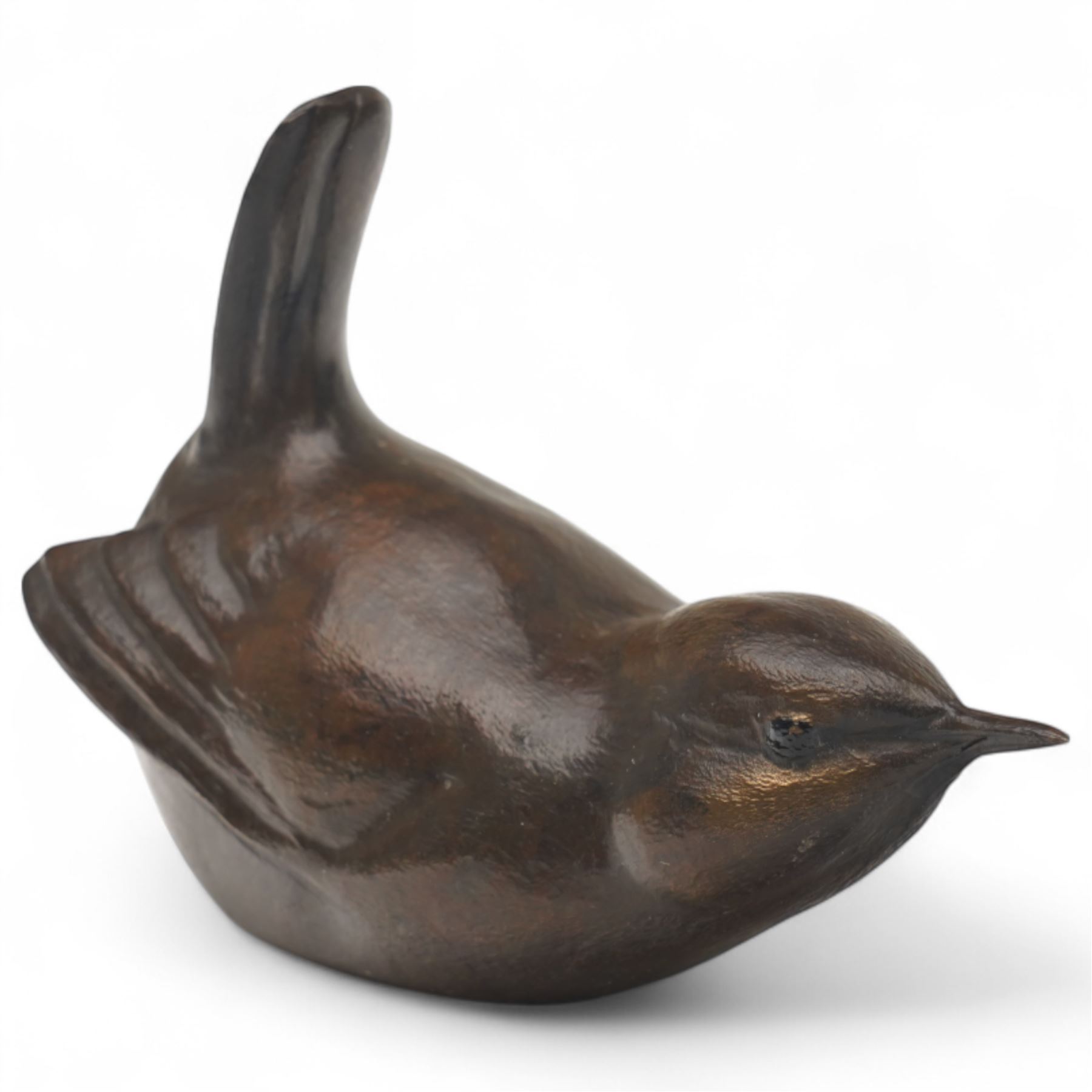 Alan Glasby (British 1945-2008): Wren, bronze model signed, W7.5cm