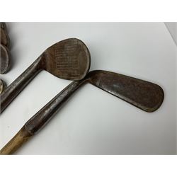 Collection of vintage wooden shaft golf clubs, including J & D Clark,  J Winton, etc (7)