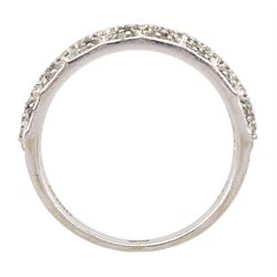 18ct white gold round brilliant cut diamond half eternity ring by Damas, stamped 750