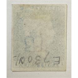 Great Britain Queen Victoria 1840 two pence blue stamp, red MX cancel