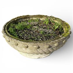 Large cast stone round planter / urn