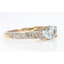  Tourmaline and diamond gold ring hallmarked 9ct  