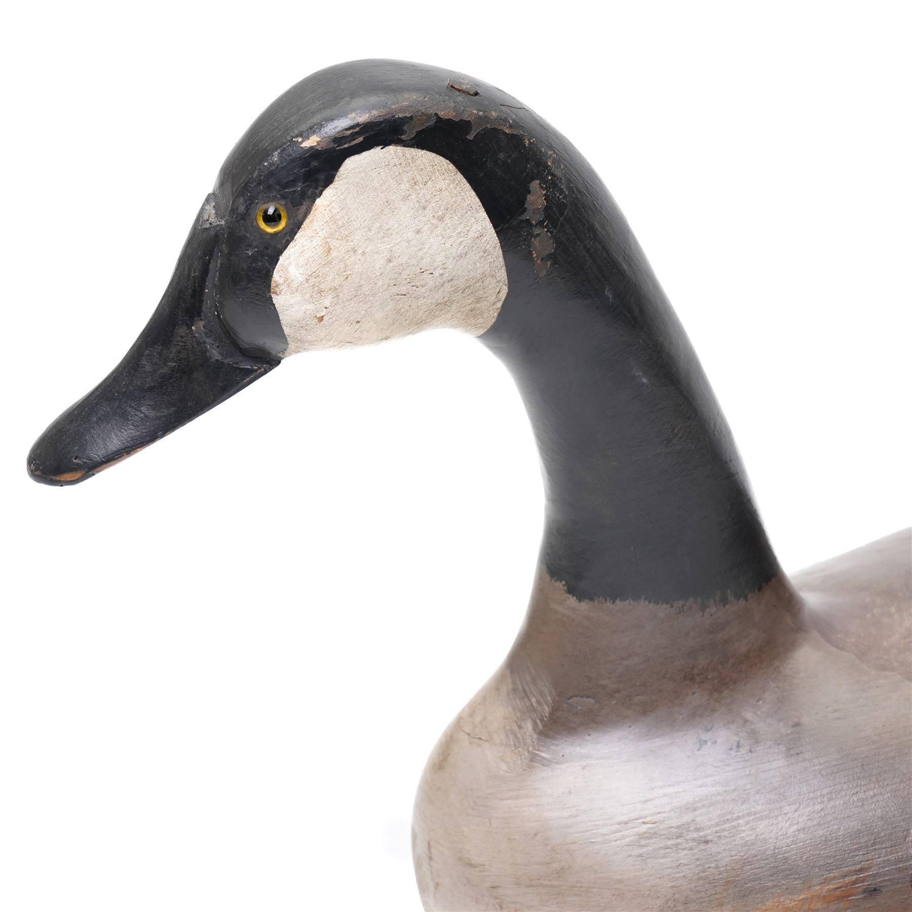 Carved decoy model of a Goose, c1900, W61cm