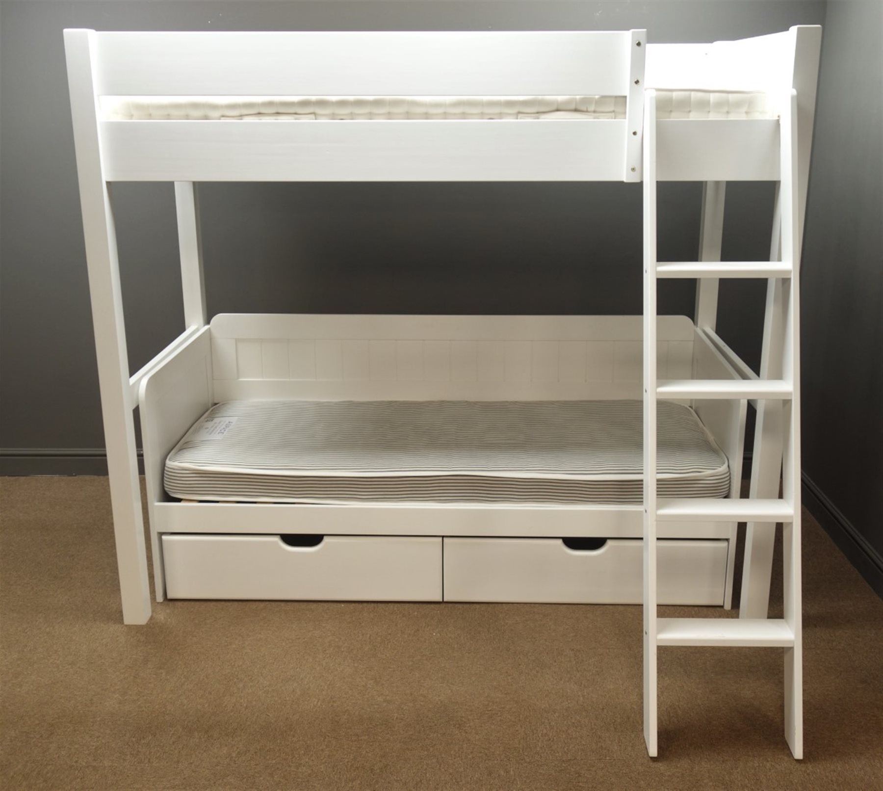 Aspace Warwich high sleeper bunk bed, full size single bed on raised