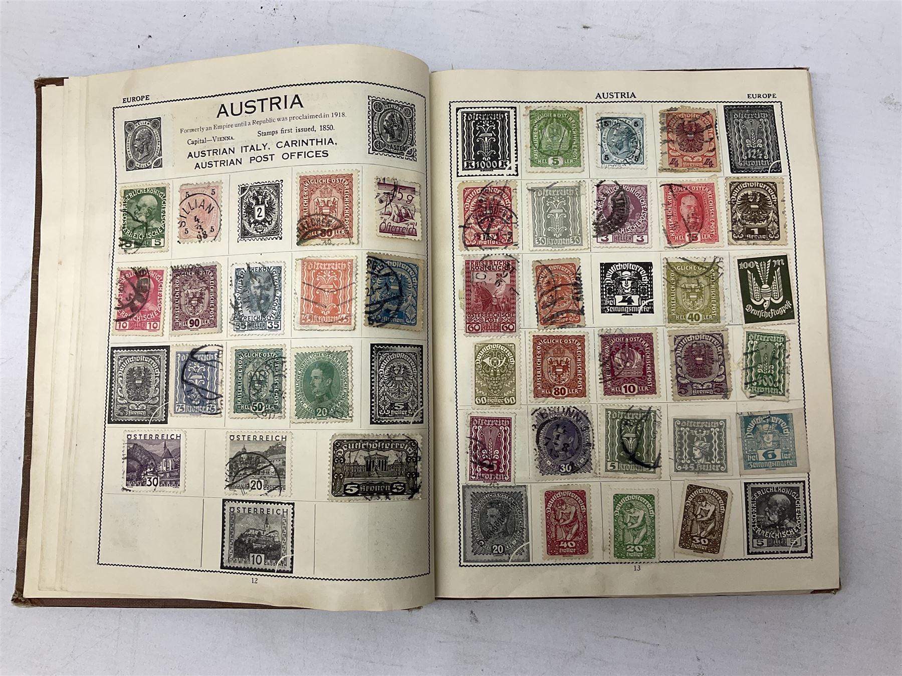 Stamps including Argentina, Austria, Belgium, Canada, Egypt, Germany, Hungary, Queen Victoria and later Great British etc, housed in two albums