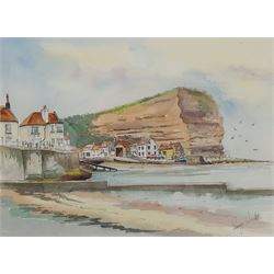 Penny Wicks (British 1949-): Cod and Lobster 'Staithes', watercolour and ink signed, titled verso 27cm x 37cm