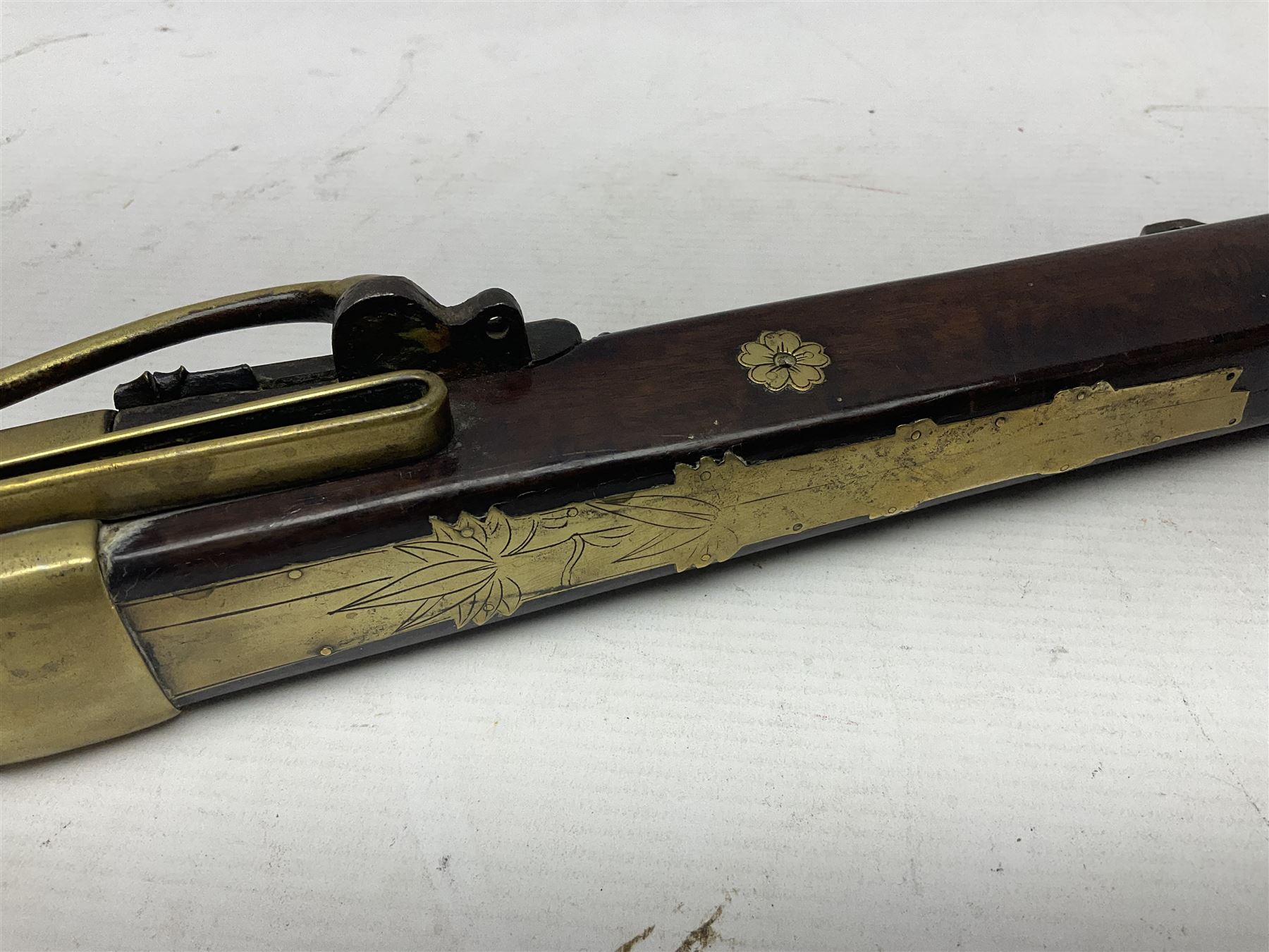 Japanese matchlock musket approximately .45 cal., Edo period (1603-1868), the 66cm(26